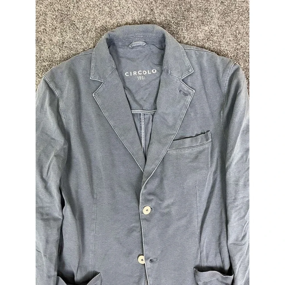 Circolo 1901 Blazer‎ Mens 54 (Fits US 40) Blue Stretch Unstructured Sport Coat